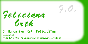 feliciana orth business card